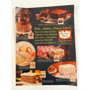Vintage 1962 Duncan Hines Moist Chewy Cake Mix Advertisement Print Ad
